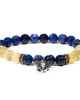 Βραχιόλι Λάπις Λάζουλι - Χαλαζίας Ρουτίλιο Ganesh (Lapis Lazuli - Rutilated Quartz) Κοσμήματα λίθων - Βραχιόλια